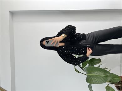 Zr marka muadili incili siyah hırka