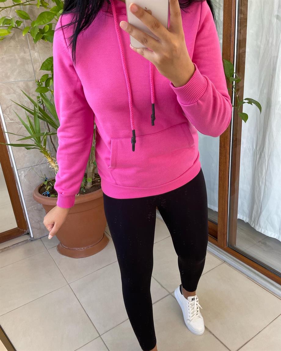 3 İPLİK ŞARDONLU KAPÜŞONLU SWEATSHİRT