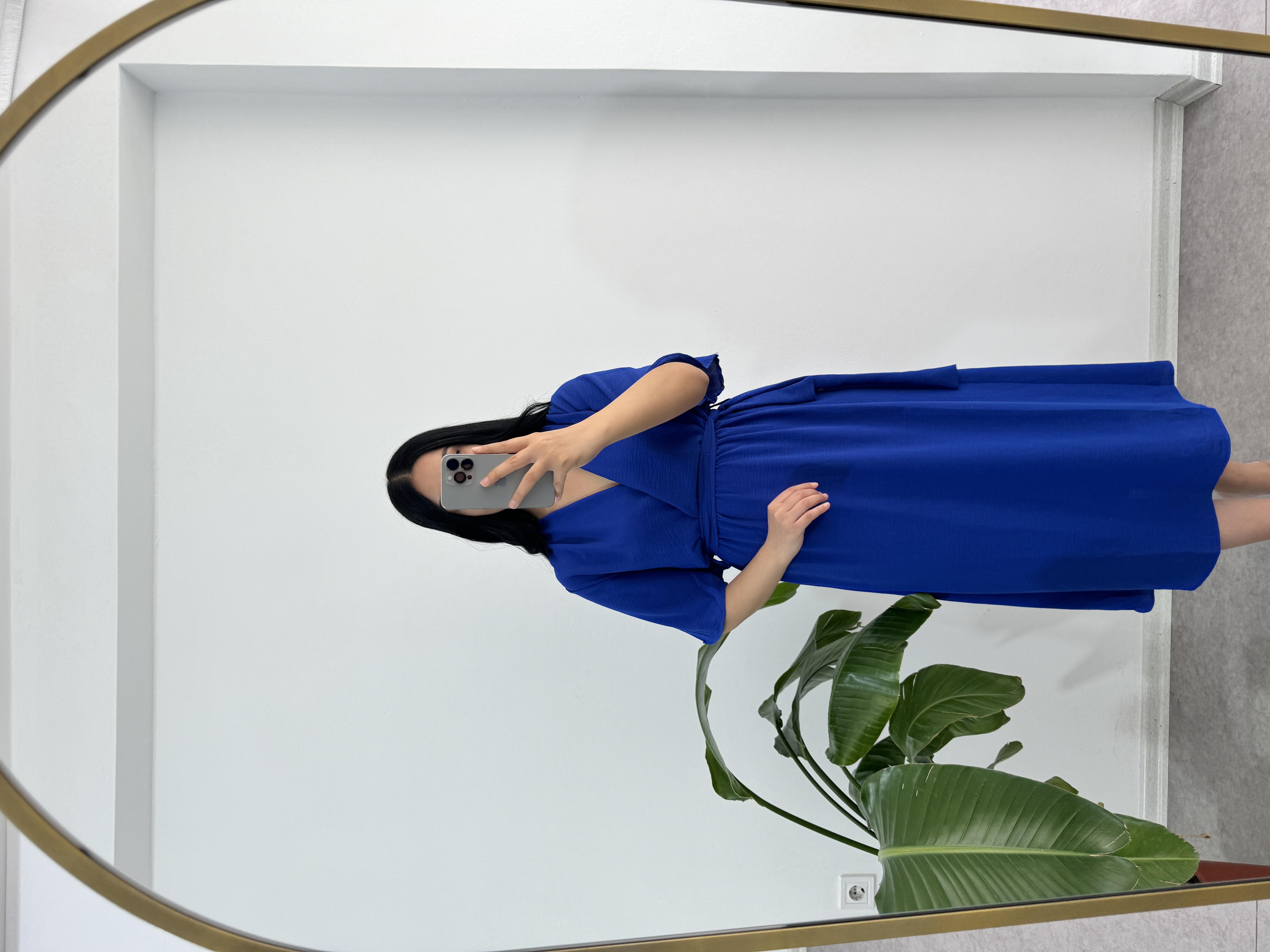 Aerobin Kumaş Mavi Elbise