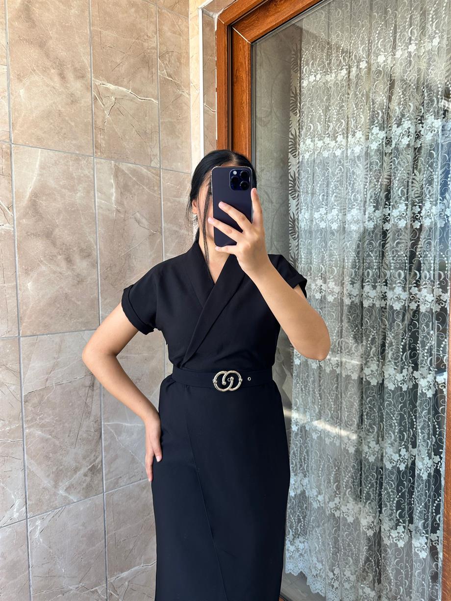 ASİMETRİK SİYAH ELBİSE