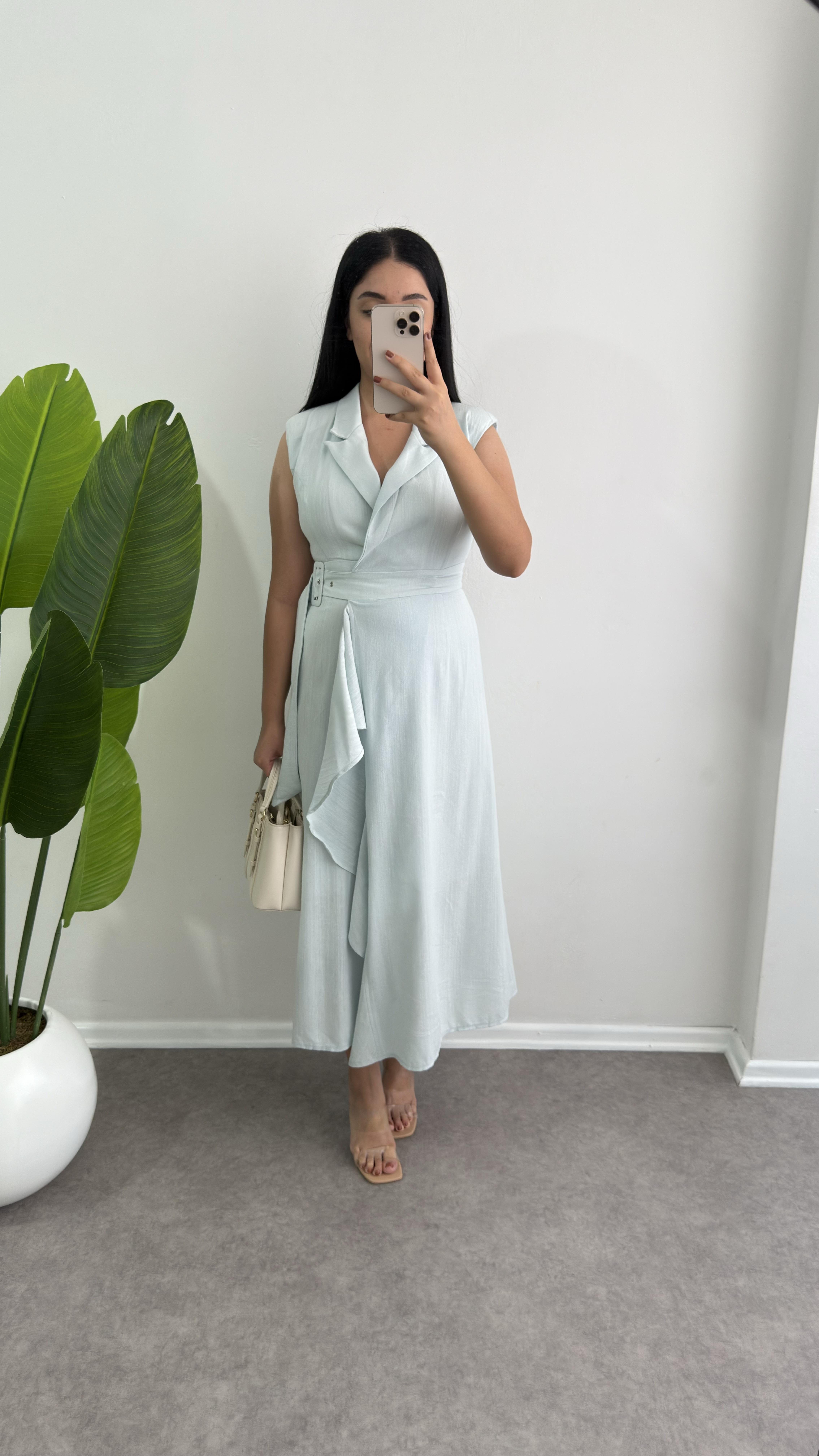 Bebe Mavi Pamuk Viola Elbise