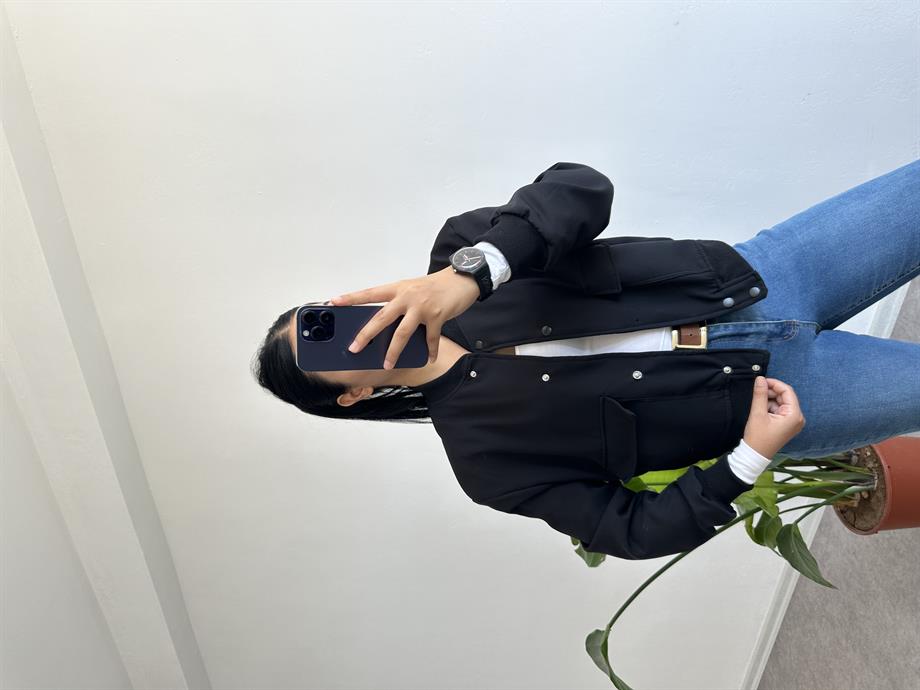 Bomber siyah ceket