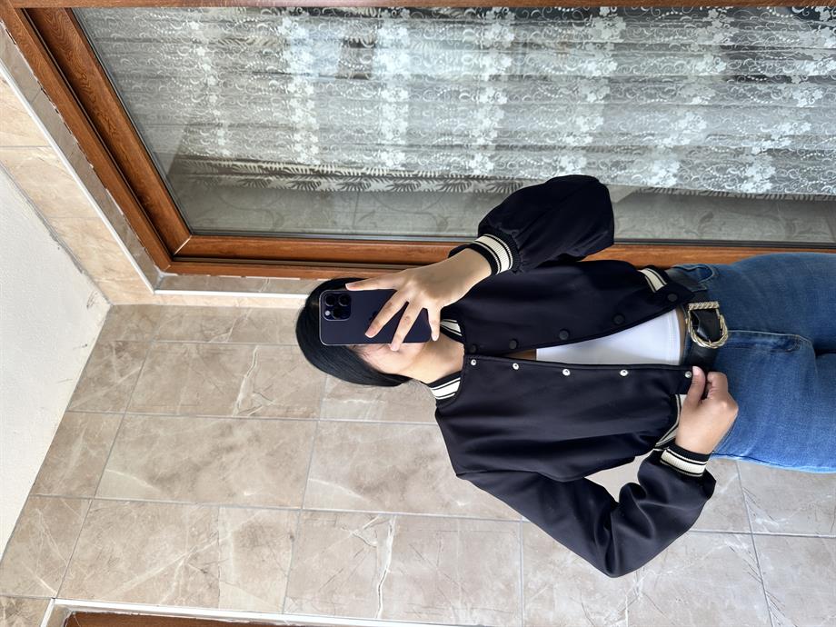 Bomber siyah ceket