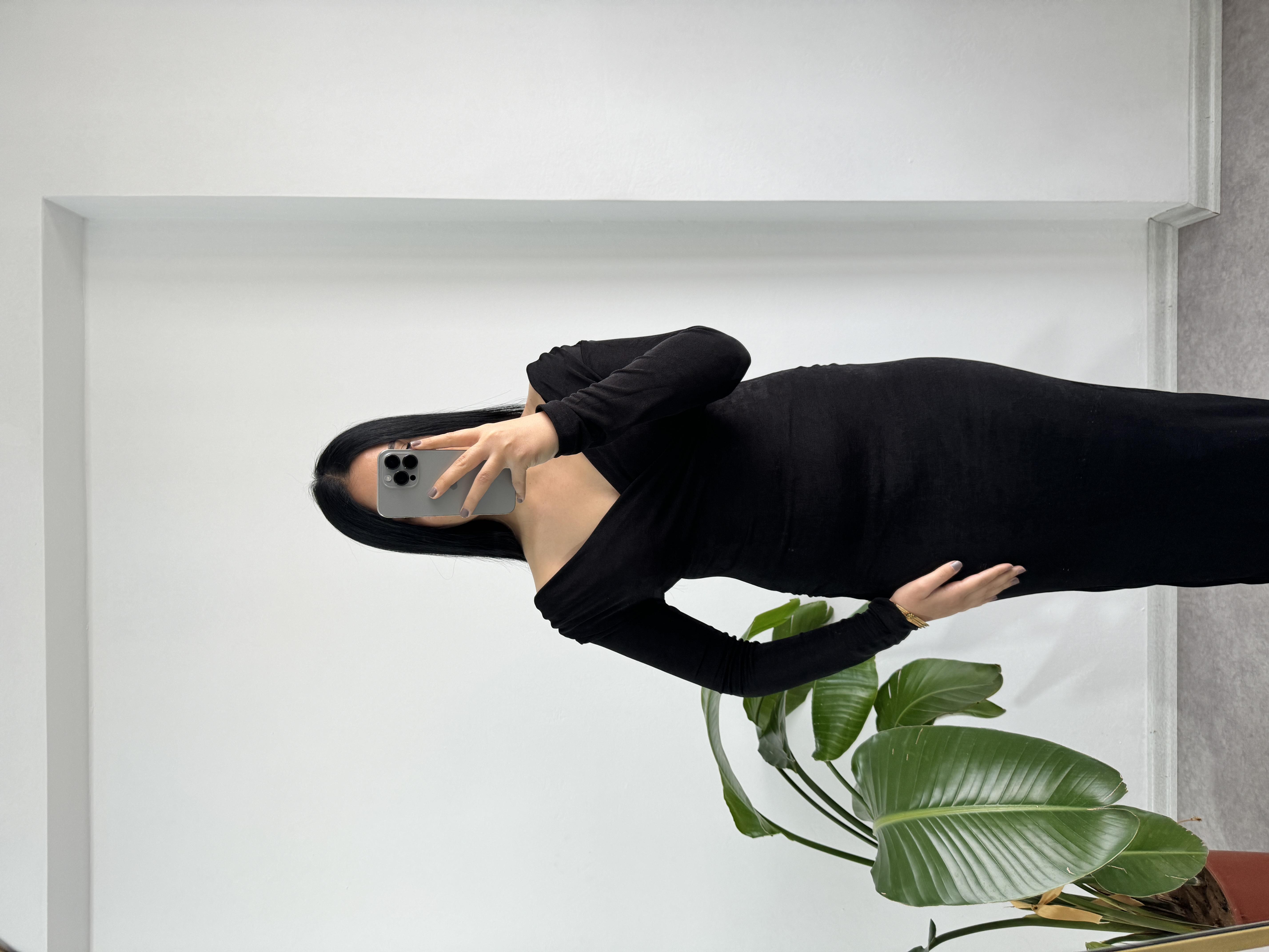 Buzy Kumaş Siyah Elbise