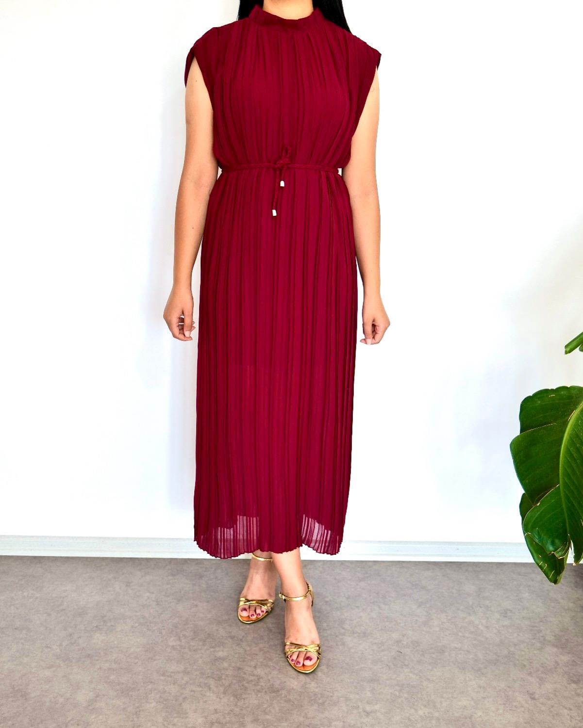 Diana Bordo Piliseli Elbise 