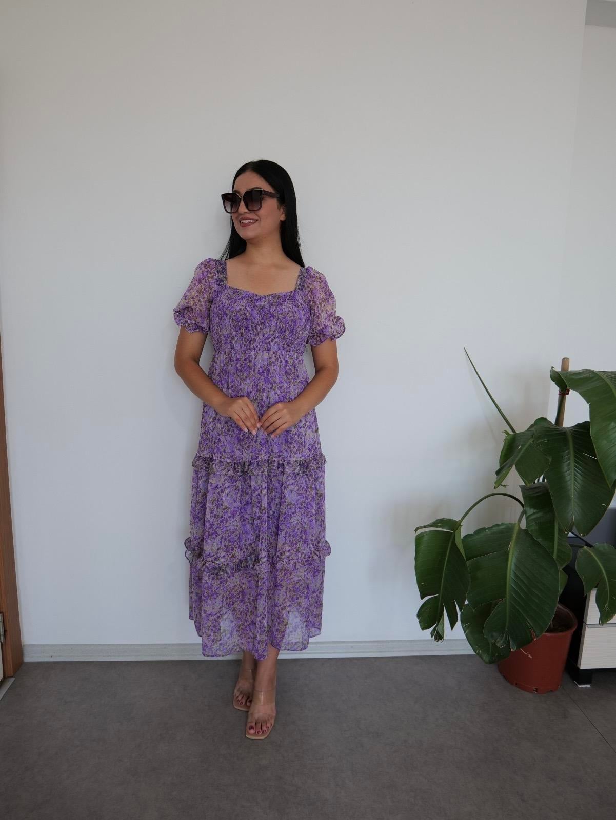 Dora Mor Şifon Elbise