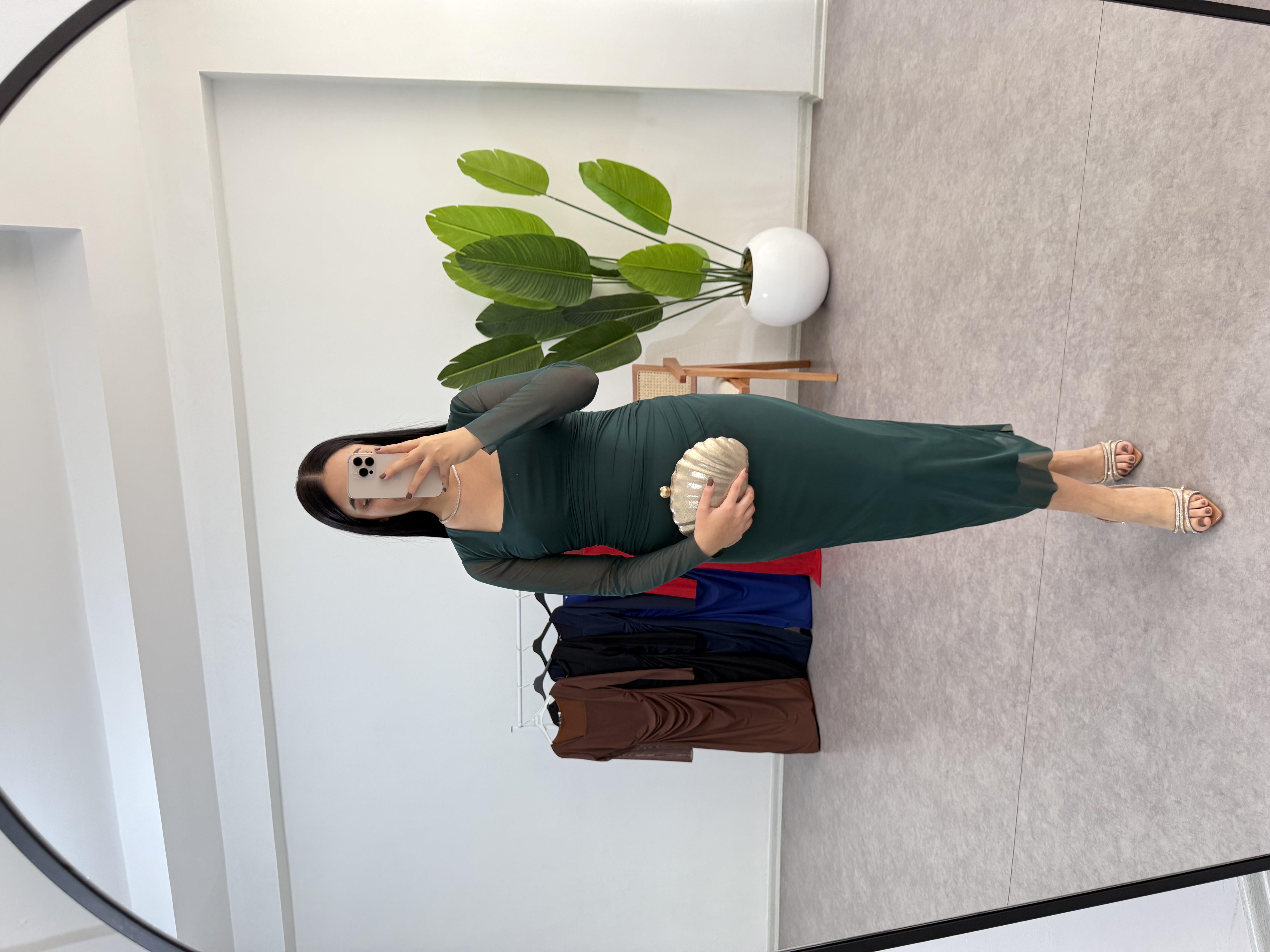 Elle Yeşil Tül Elbise