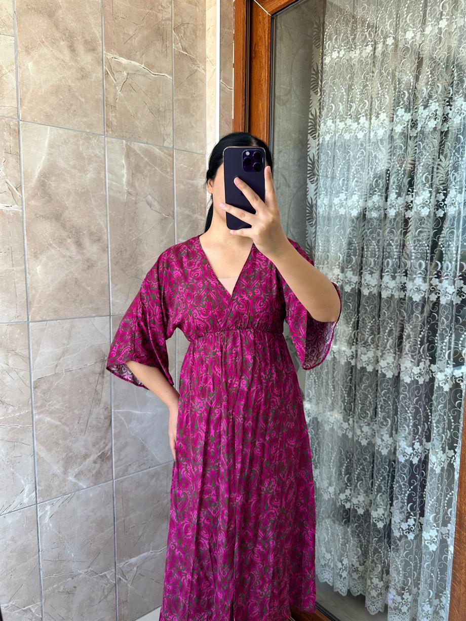 FUŞYA MİDİ BOY ELBİSE