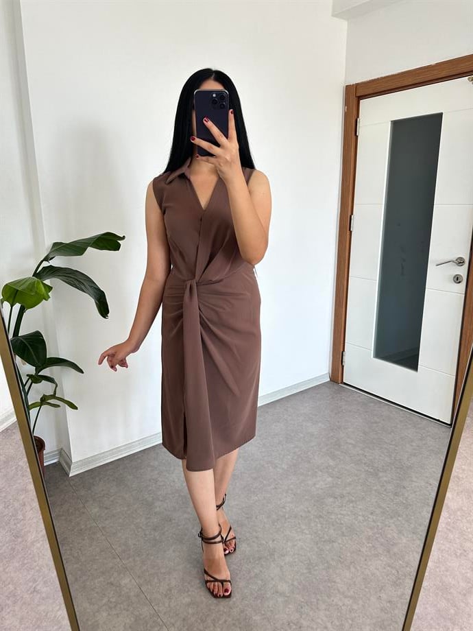 Kahve rengi yandan drapeli