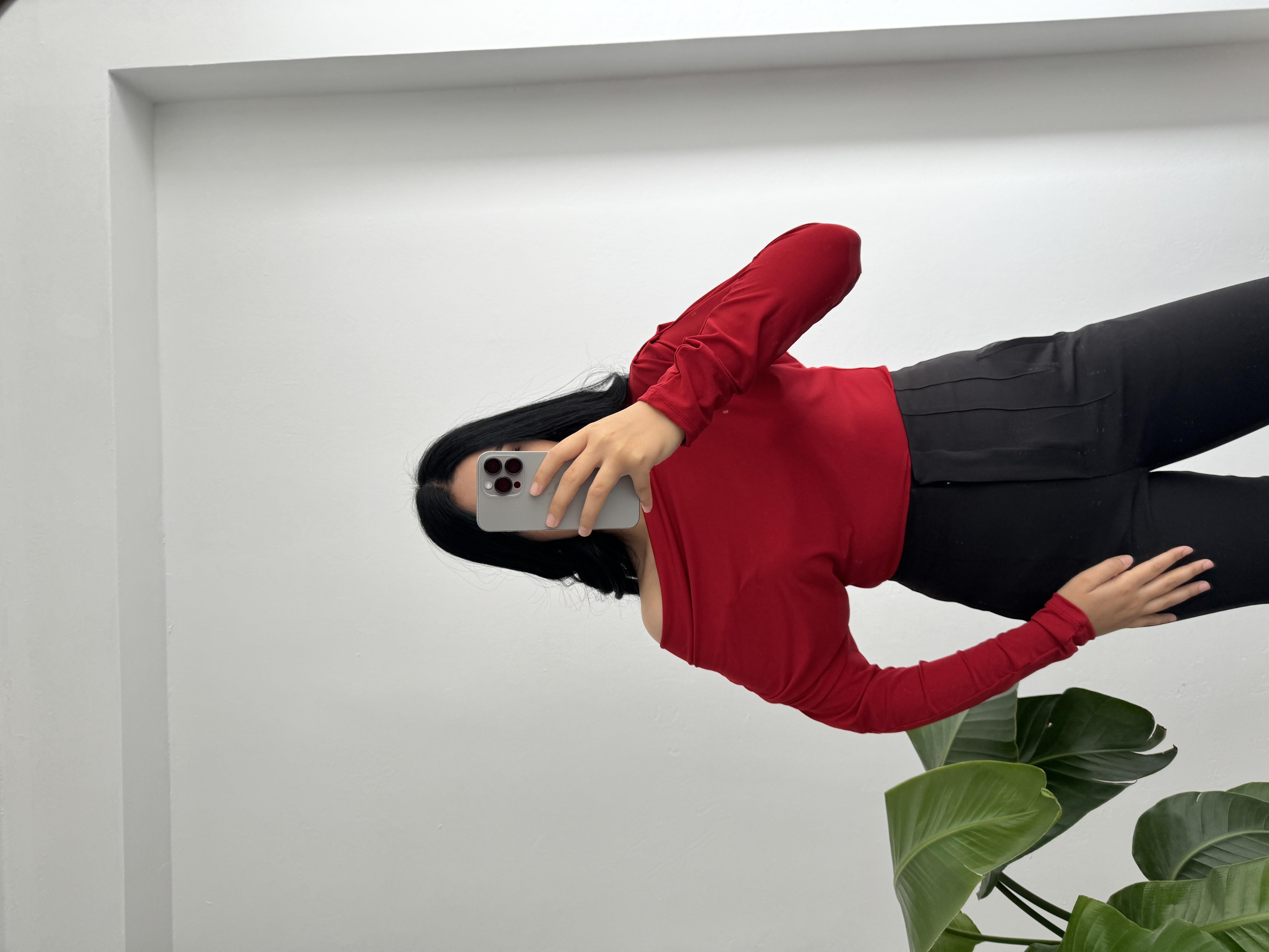 Kayıkçı yaka kırmızı bluz