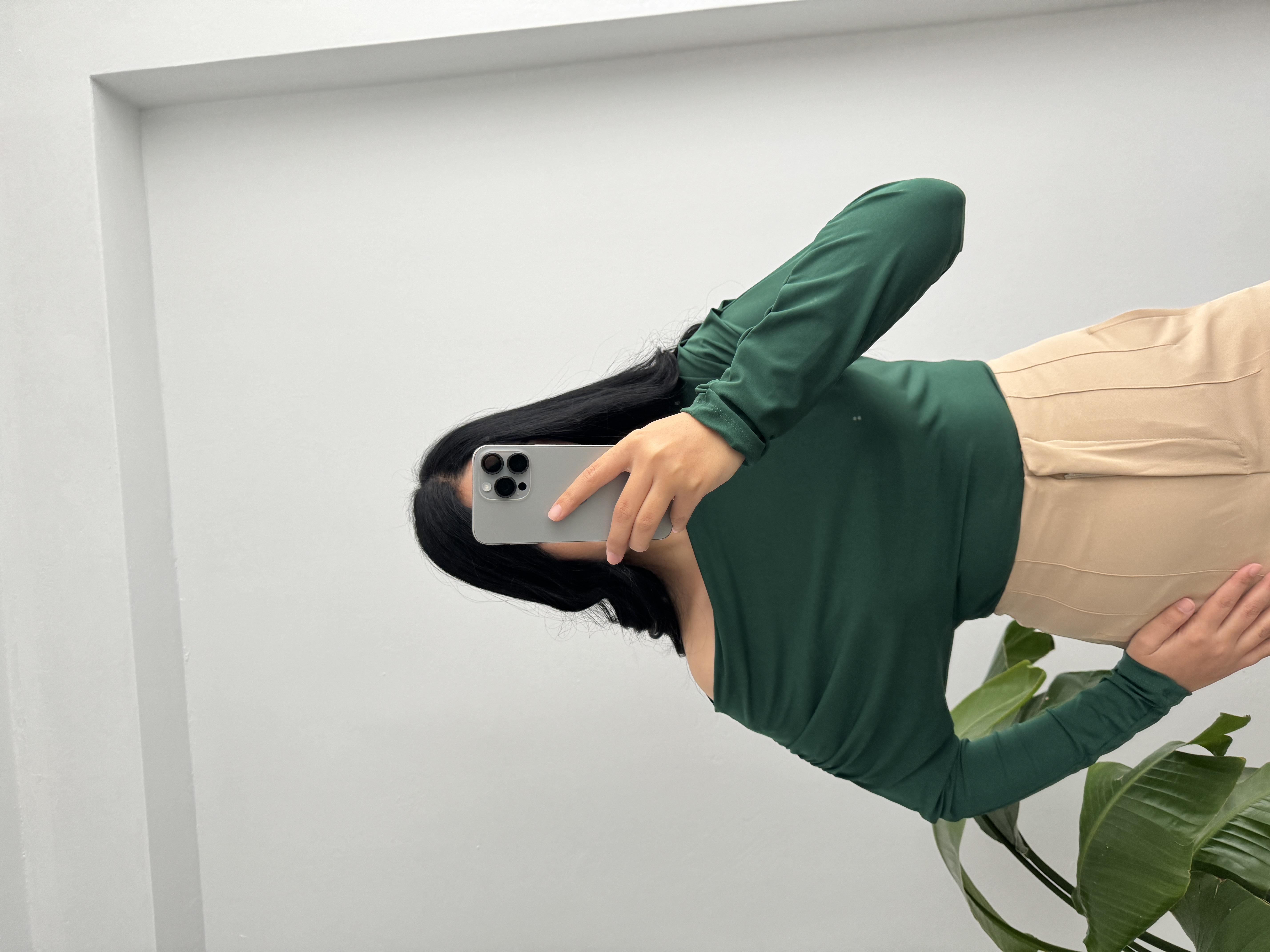 Kayıkçı yaka yeşil bluz