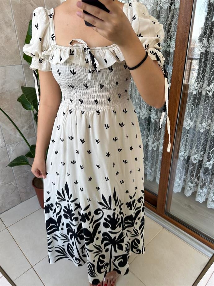 Keten astarlı elbise