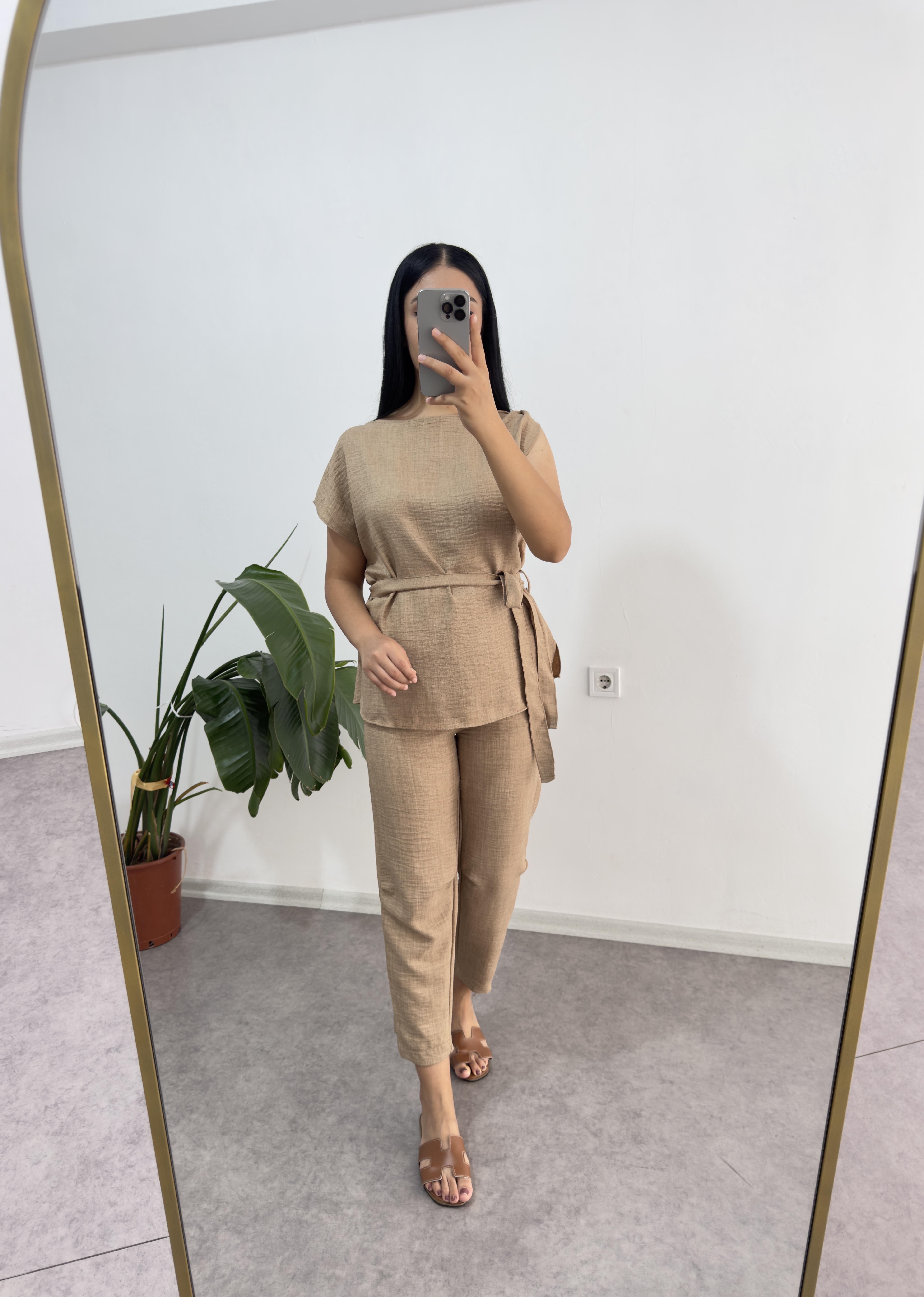 Keten Tasarım Bej Takım