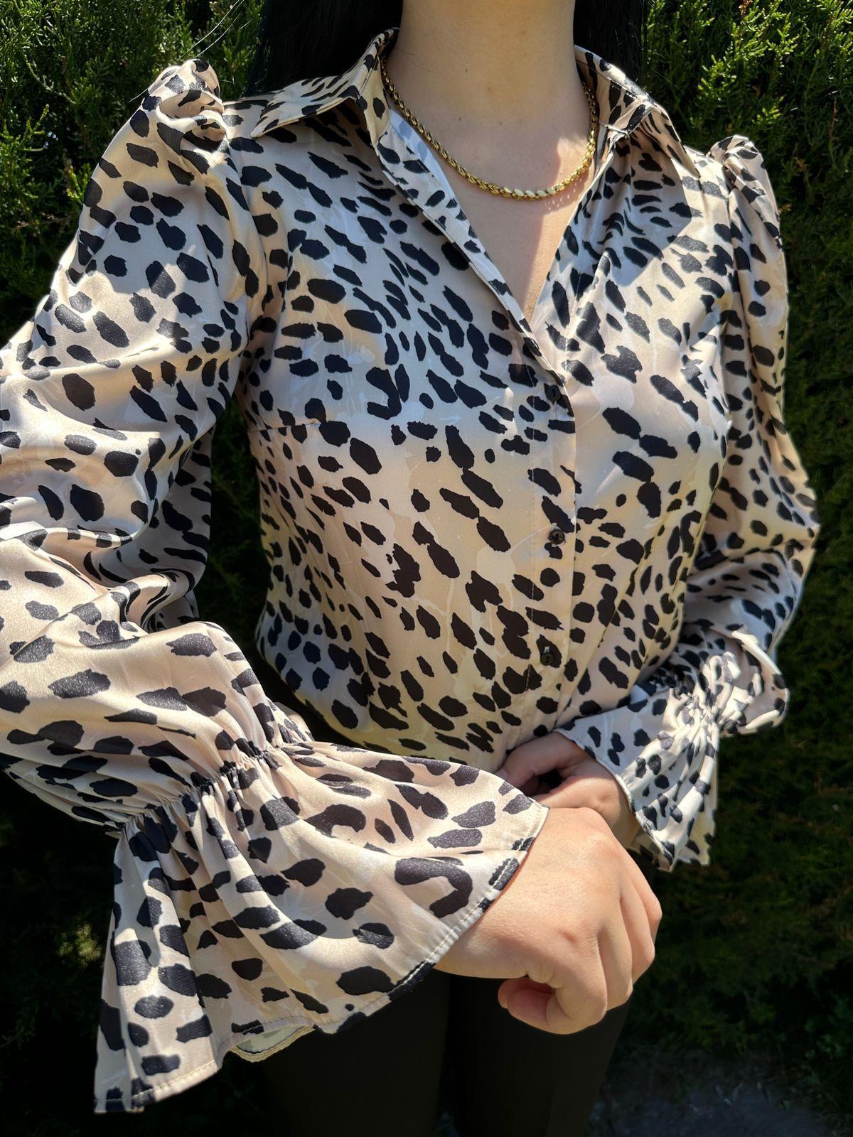 LEOPAR DESEN SATEN BLUZ