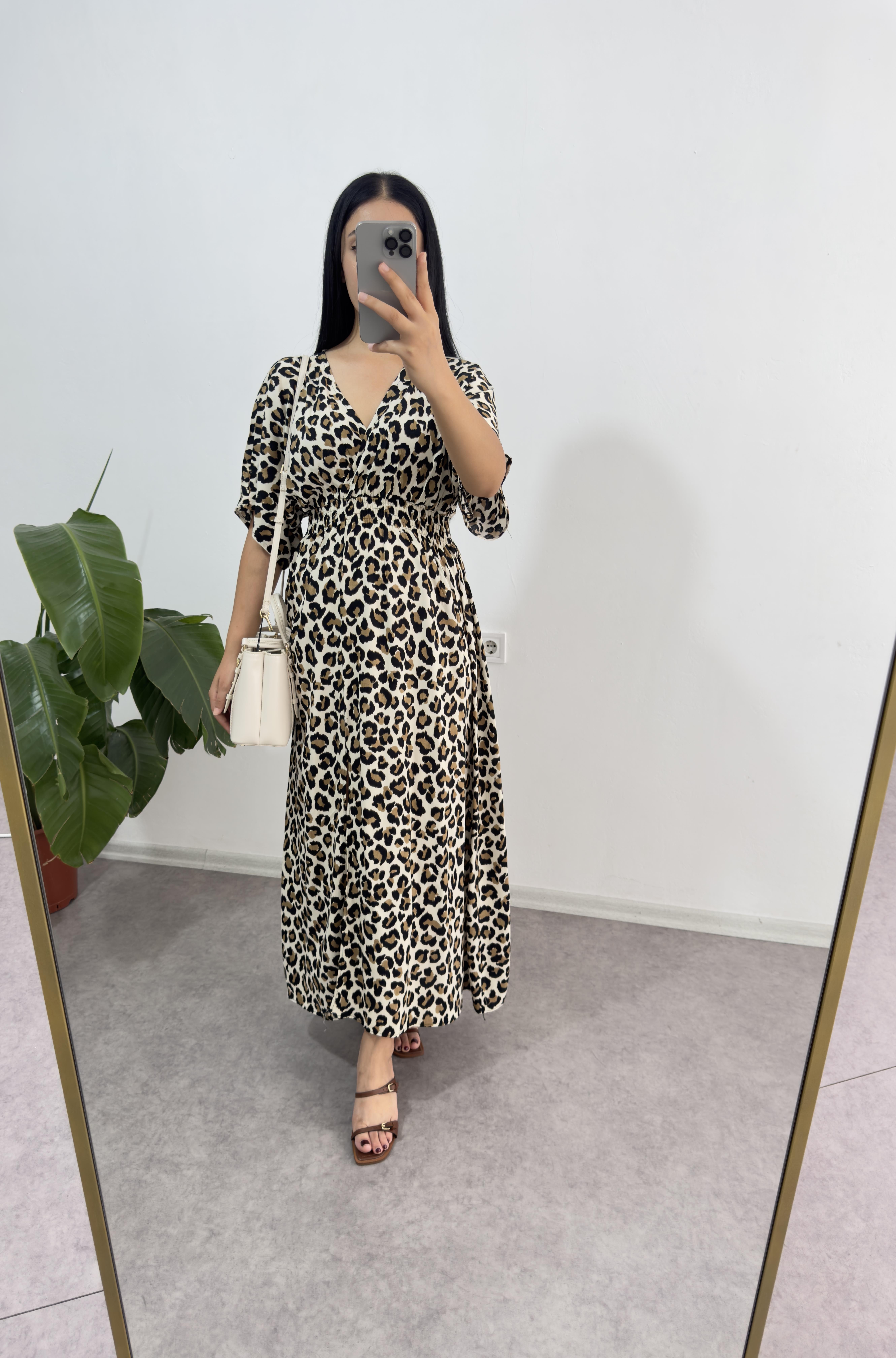 Leopar Viskon Elbise