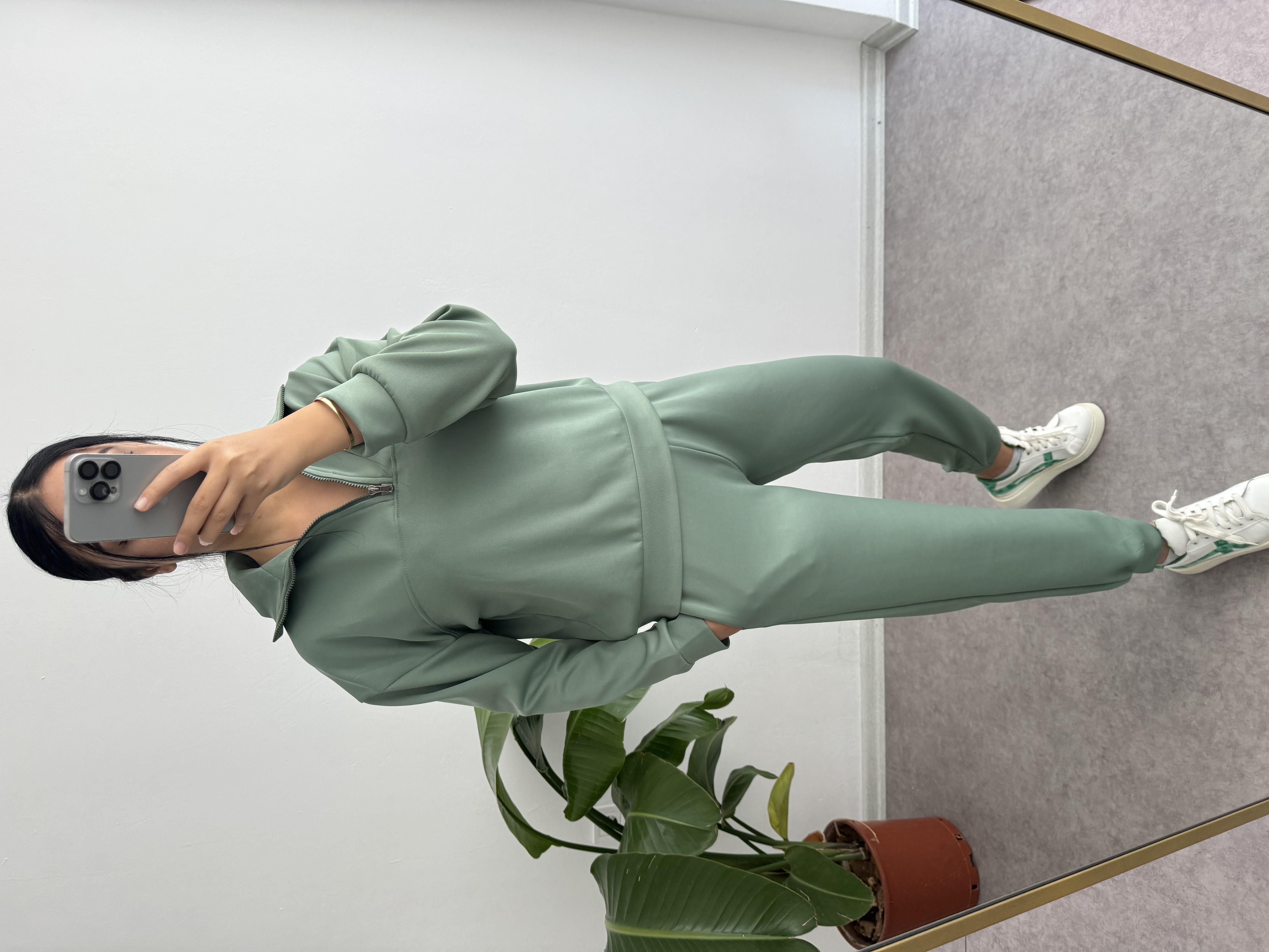 Marka muadili eşofman takımı yeşil