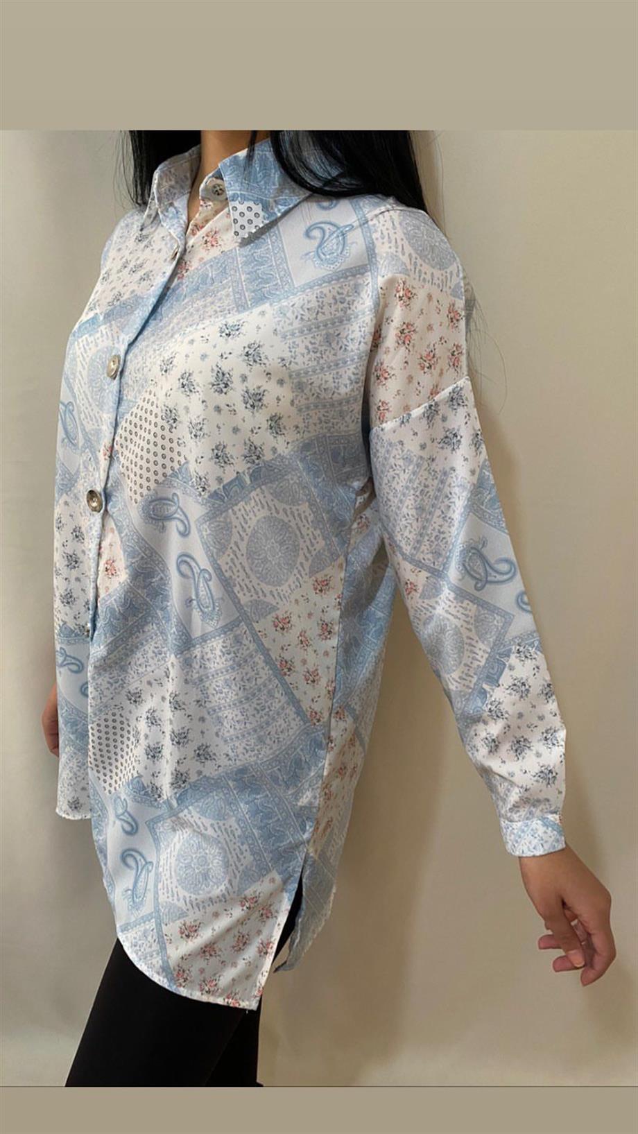 MAVİ DESENLİ GÖMLEK