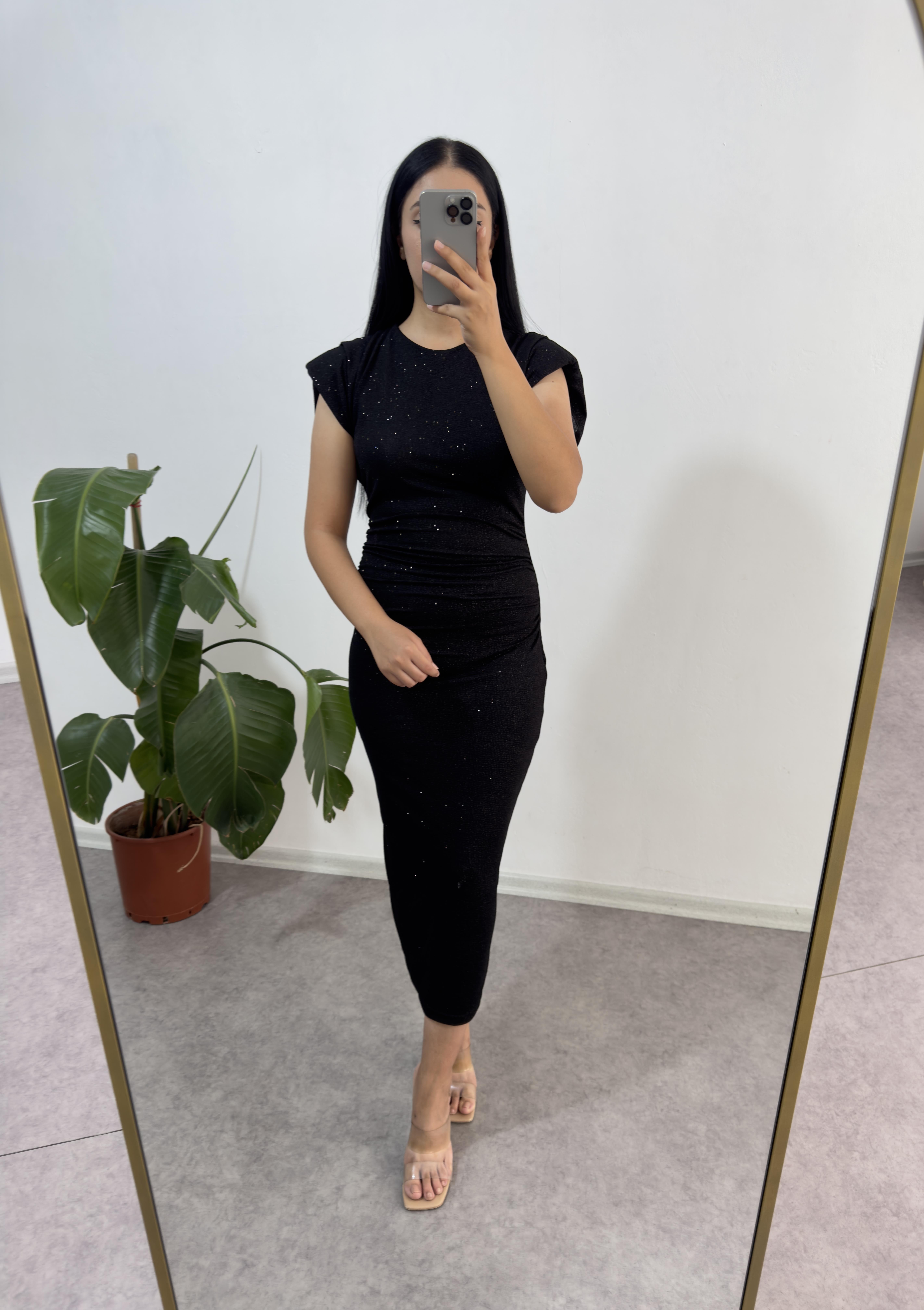 Mygrs Simli Siyah Elbise