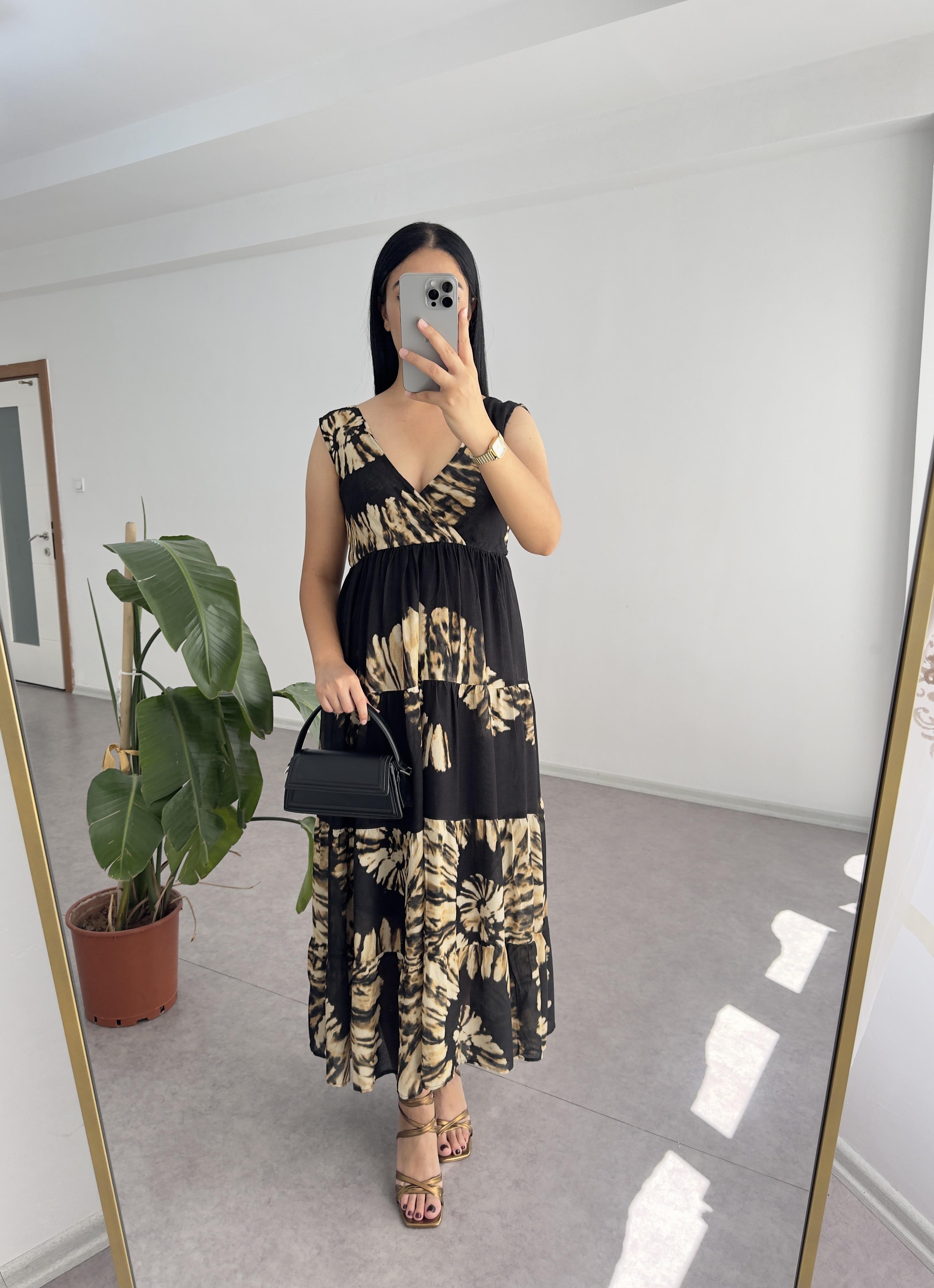 Pery Bohem V Yaka Elbise 