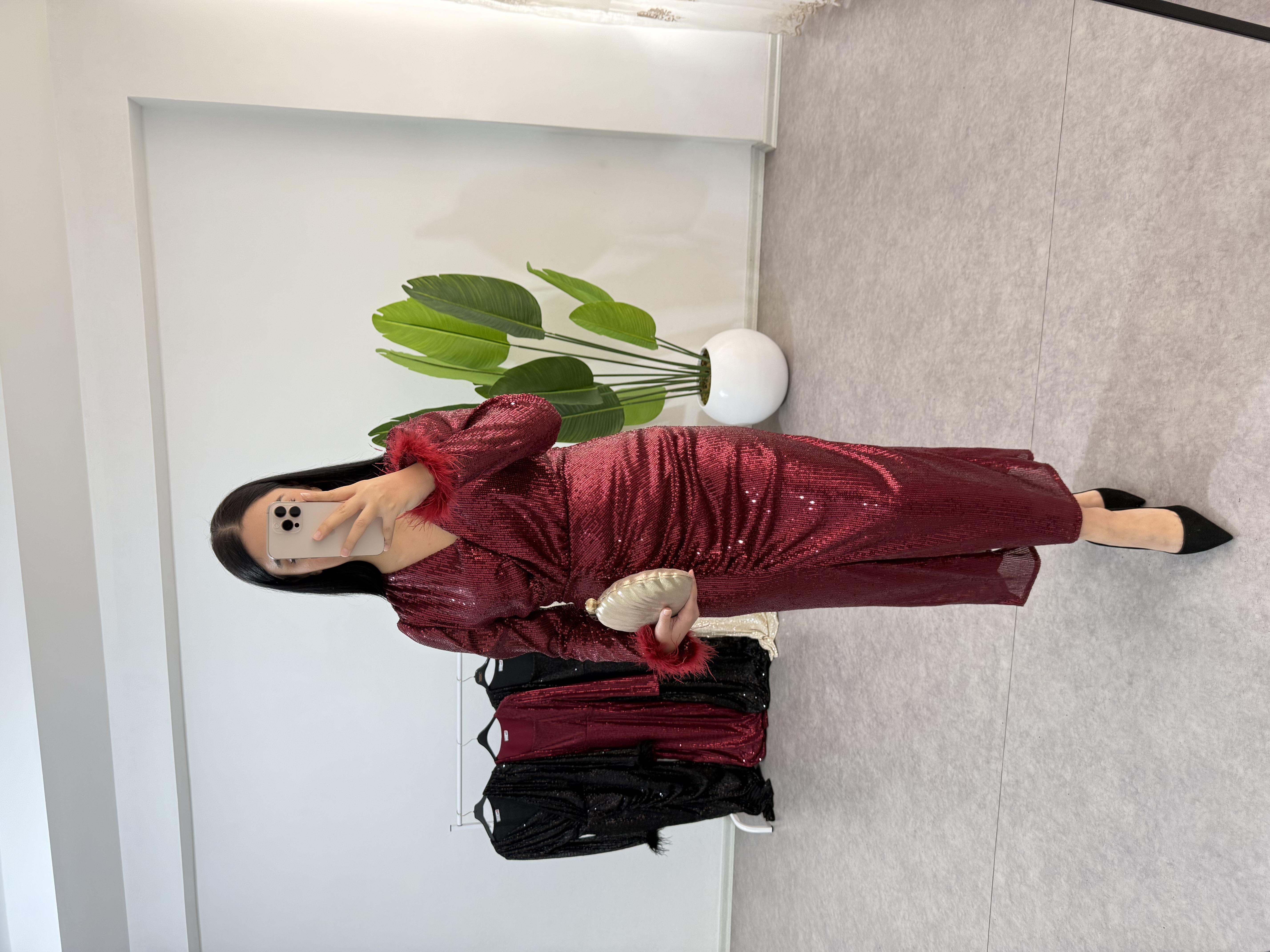 Pulpayet Bordo Elbise