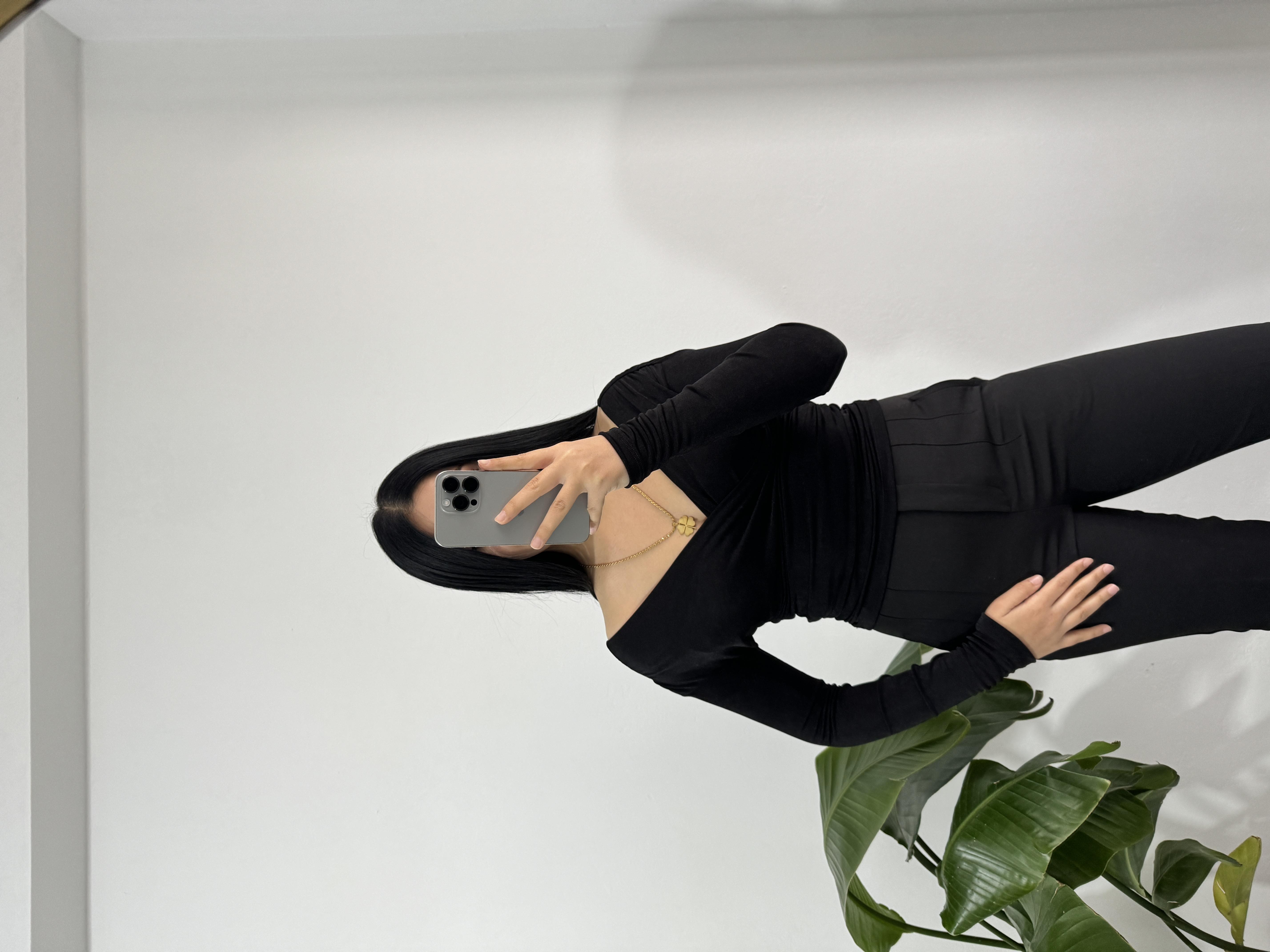 Sendy kumaş siyah bluz