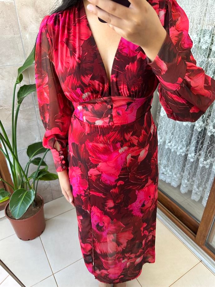 Şifon elbise kırmızı