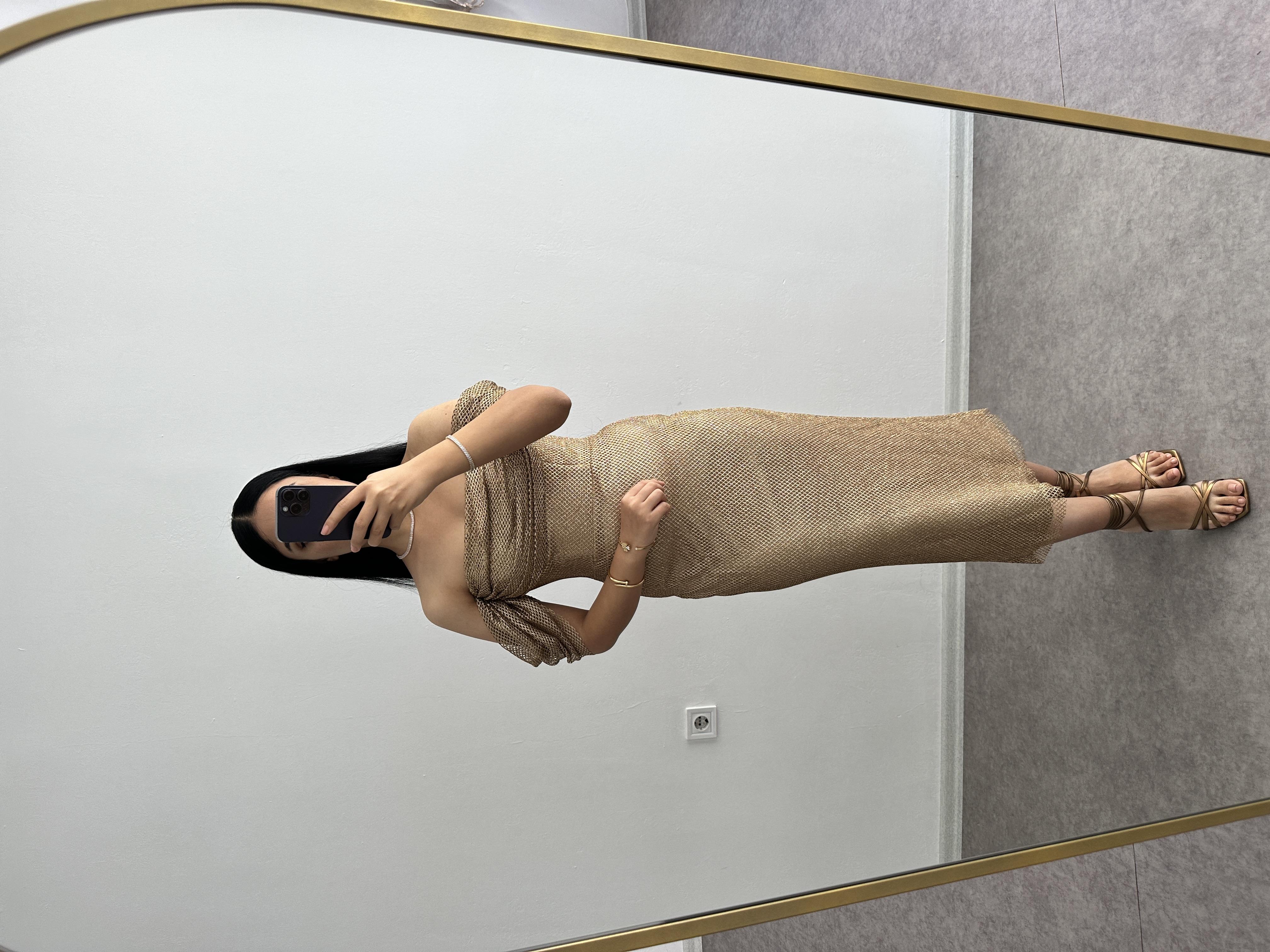 Simli file kumaş astarlı abiye