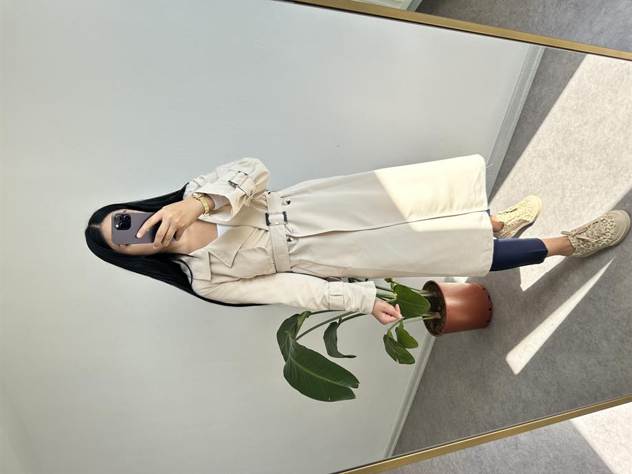 Süt rengi trençkot 