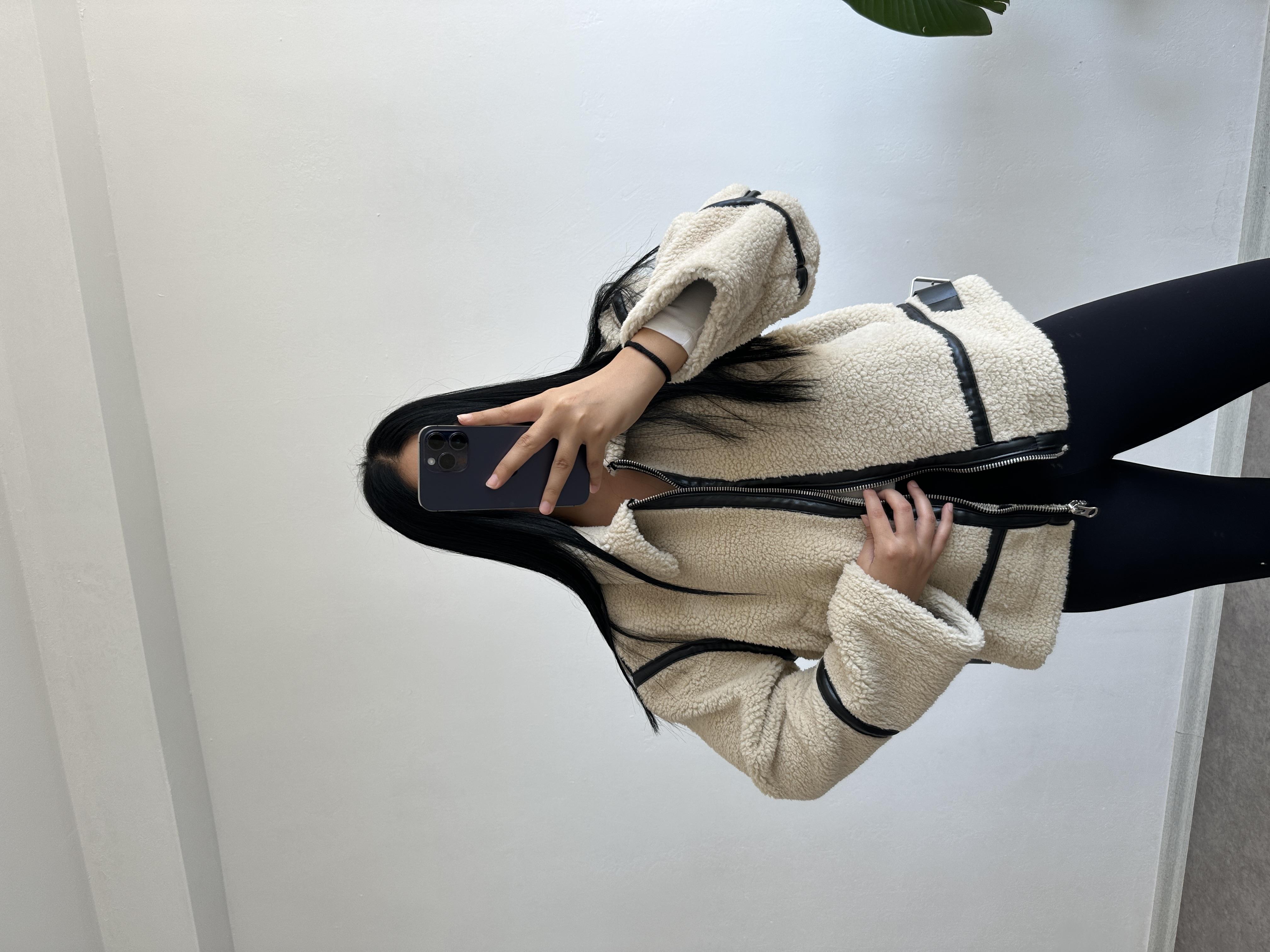 Teddy ceket içi süet