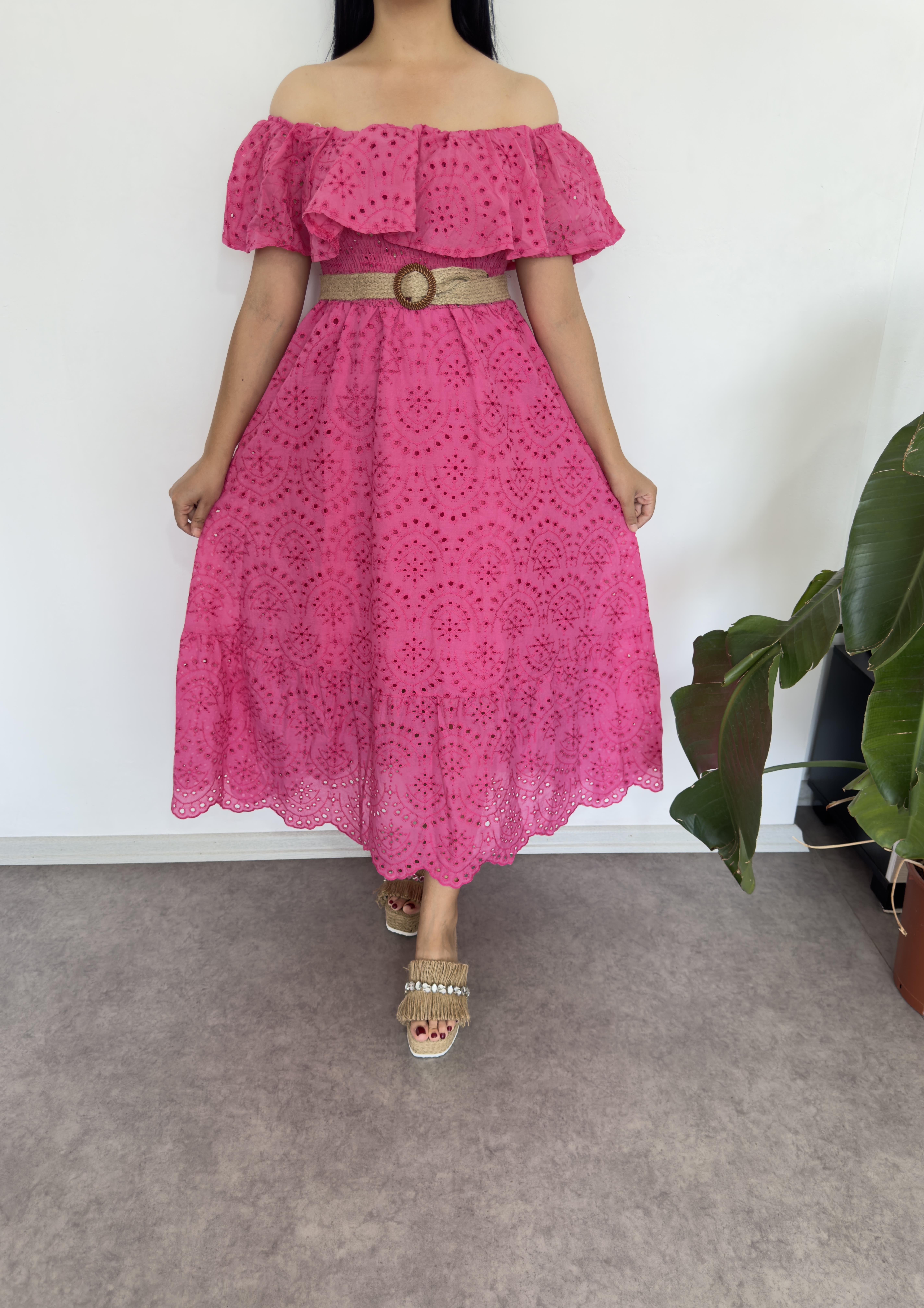 Zera Pembe Fisto Elbise 