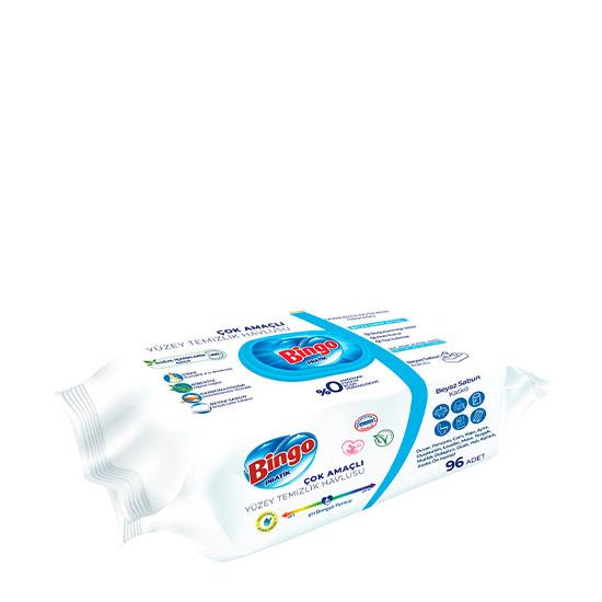 BİNGO YÜZEY TEMİZLİK HAVLUSU 96'LI BEYAZ SABUN *12