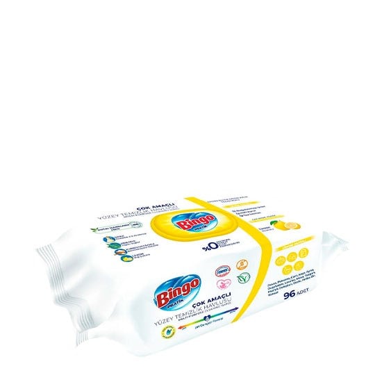 BİNGO YÜZEY TEMİZLİK HAVLUSU 96'LI LİMON *12