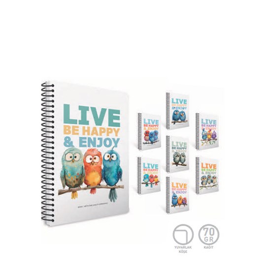 DEFTER GIPTA 17x24 100Y BIRDS SPRALLİ SERT KPK KARELİ