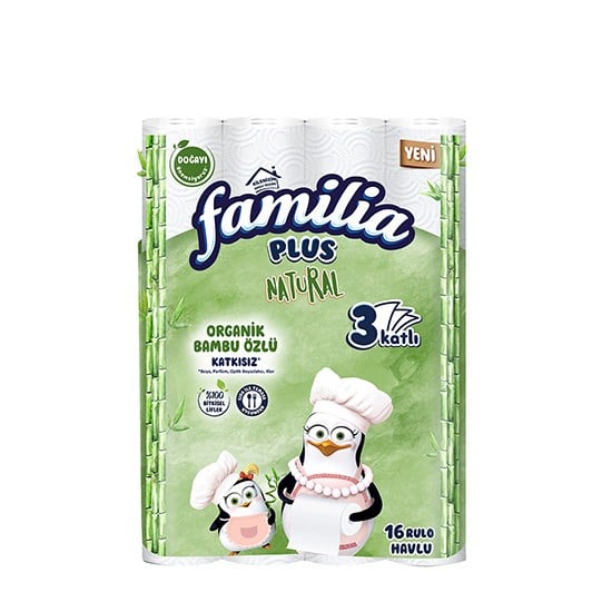 FAMİLİA HAVLU 16'LI PLUS 3KAT BAMBU ÖZLÜ *3