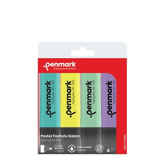 PENMARK FOSFORLU SET 4'LÜ PASTEL RENK