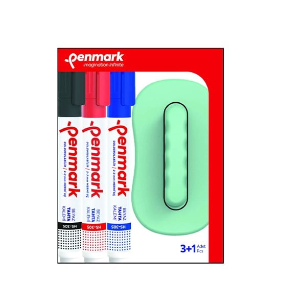 PENMARK TAHTA SİLGİSİ +TAHTA KALEMİ 3+1 SET