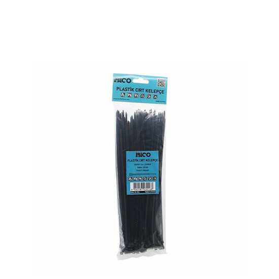 PLASTİK KELEPÇE 3.6x250mm 100'lü SİYAH
