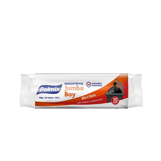 POLMİX 406 SİYAH 500gr JUMBO 80x110 10'LU ÇÖP POŞETİ *20