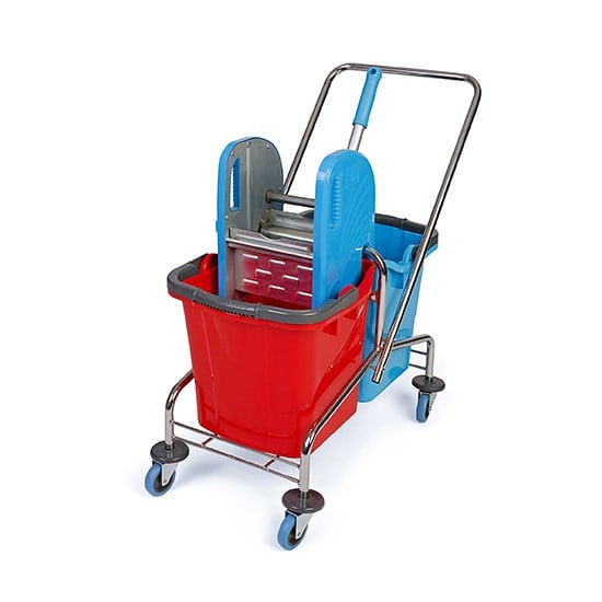 TEMİZLİK ARABASI METAL ÇİFTLİ ÜÇTEM CK752