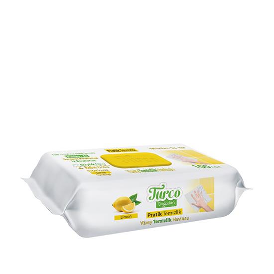 BABY TURCO YÜZEY TEMİZLİK HAVLUSU 100'LÜ LİMON *12