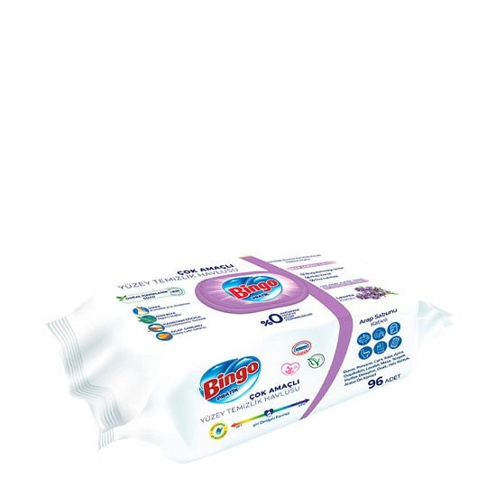 BİNGO YÜZEY TEMİZLİK HAVLUSU 96'LI LAVANTA *12