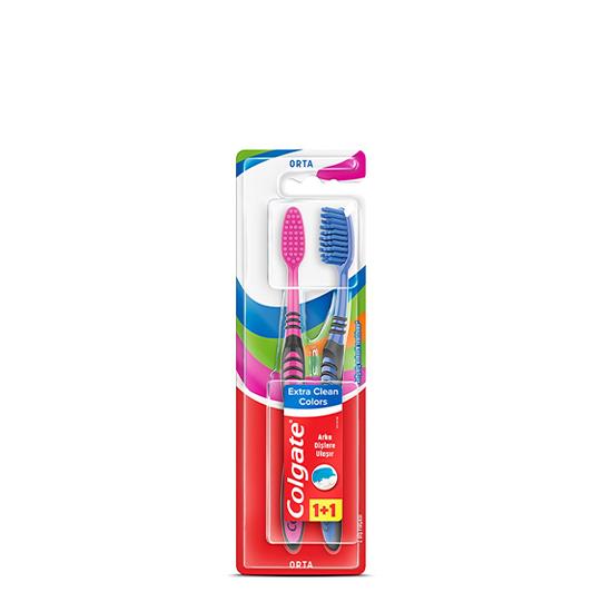 COLGATE DİŞ FIRÇASI EXTRA CLEAN 1+1 COLOR ORTA *12