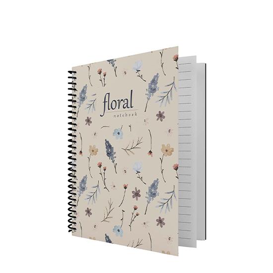 DEFTER DİLMAN FLORAL 19x26 60Y KARELİ SPRALLİ