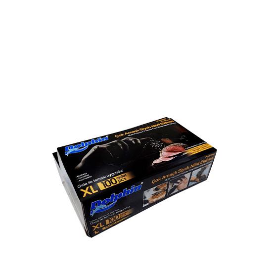 DOLPHİN NİTRİL SİYAH (XL) 100'LÜ PUDRASIZ *20