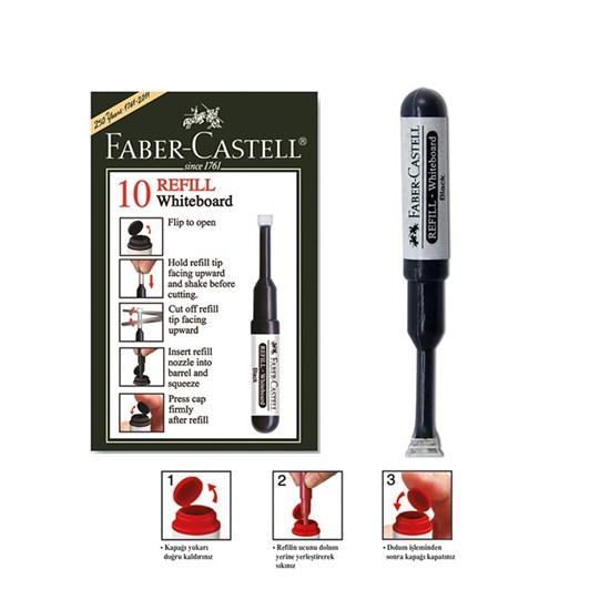 FABER TAHTA KALEM MÜRKKEBİ SİYAH REFİL *10