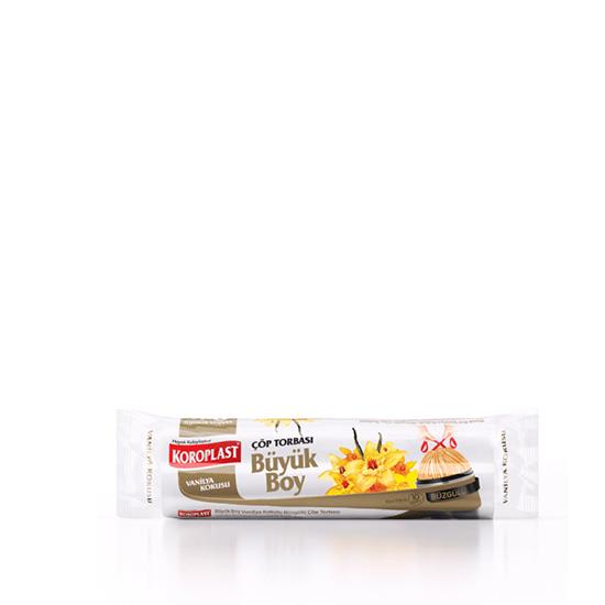 KOROPLAST ÇÖP POŞETİ BÜZGÜLÜ 65X70 BÜYÜK 10'lu VANİLYA *25