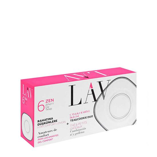 LAV ZEN-277 6'lı SADE ÇAY TABAĞI *12