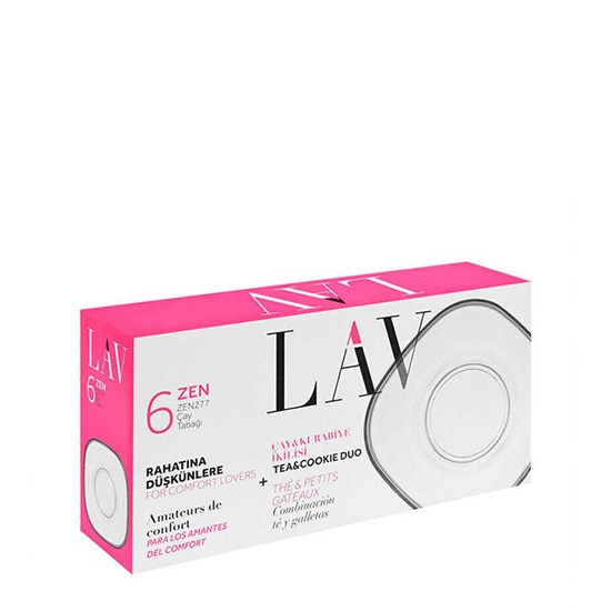 LAV ZEN-277 6'lı SADE ÇAY TABAĞI *12