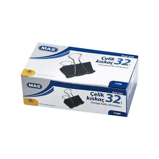 MAS 930 OMEGA ÇELİK KISKAÇ 32mm SİYAH 12'Lİ