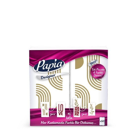 PAPİA DESIGNER PEÇETE 50'Lİ *24